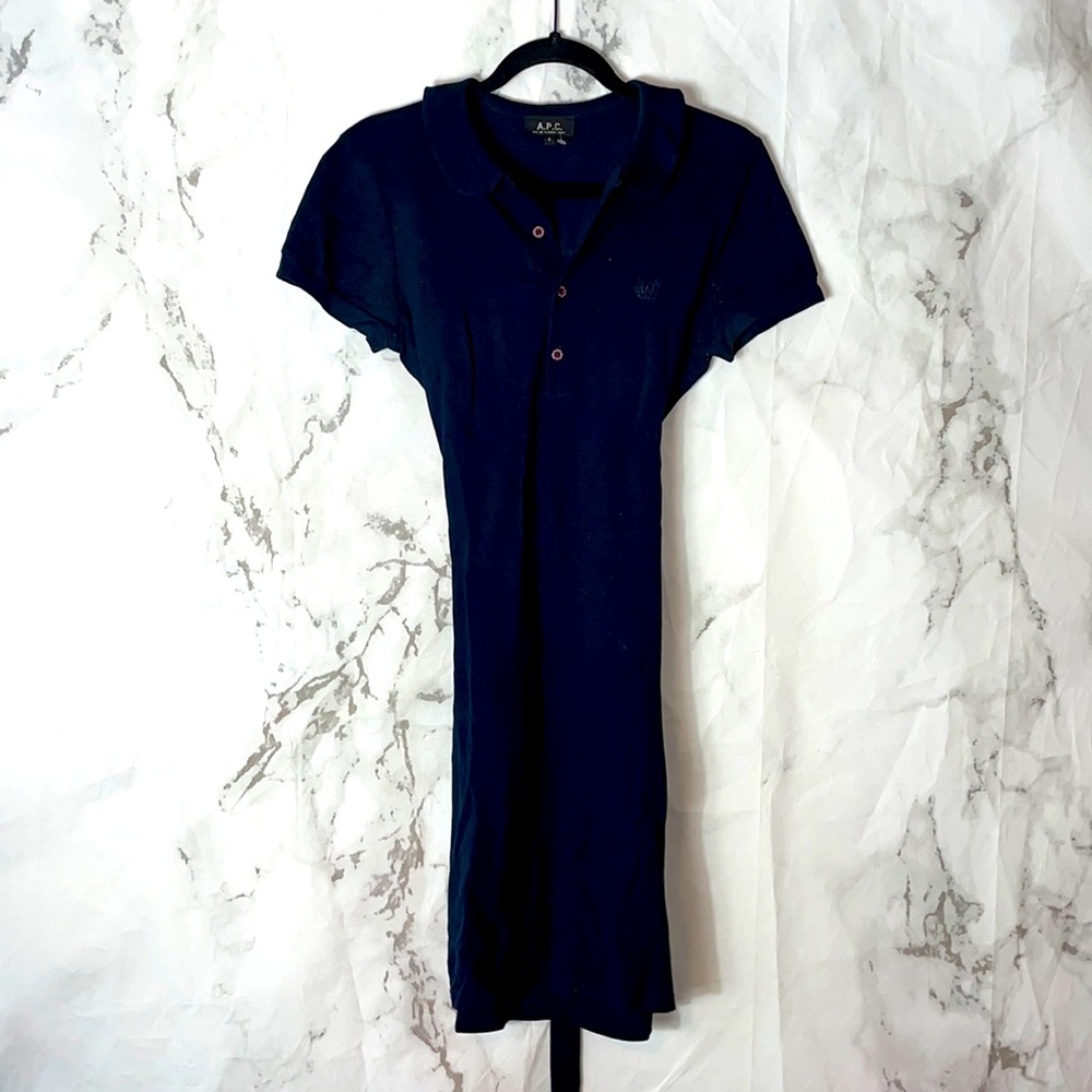 APC paris short sleeve button dress Y6
